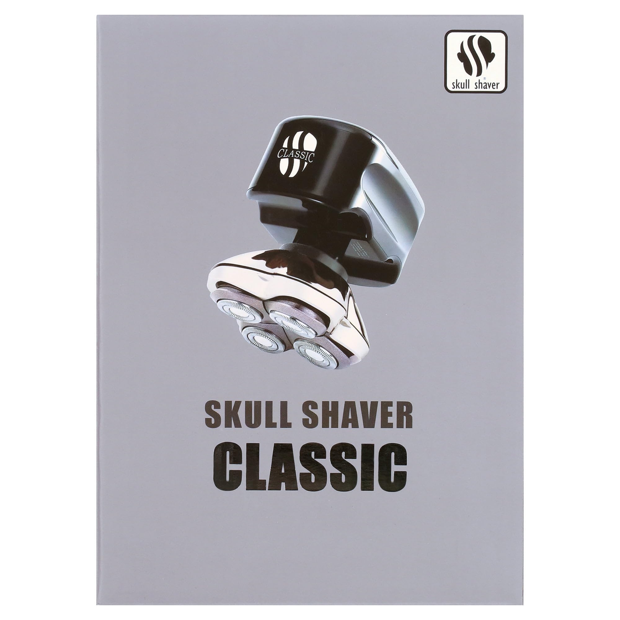 Classic Electric Head and Face Shaver for Men - Patented Ergonomic Design with Extended Reach for Hard-to-Shave Areas | Perfect for Back of Head, Neck & Facial Hair Grooming at Home or Travel
