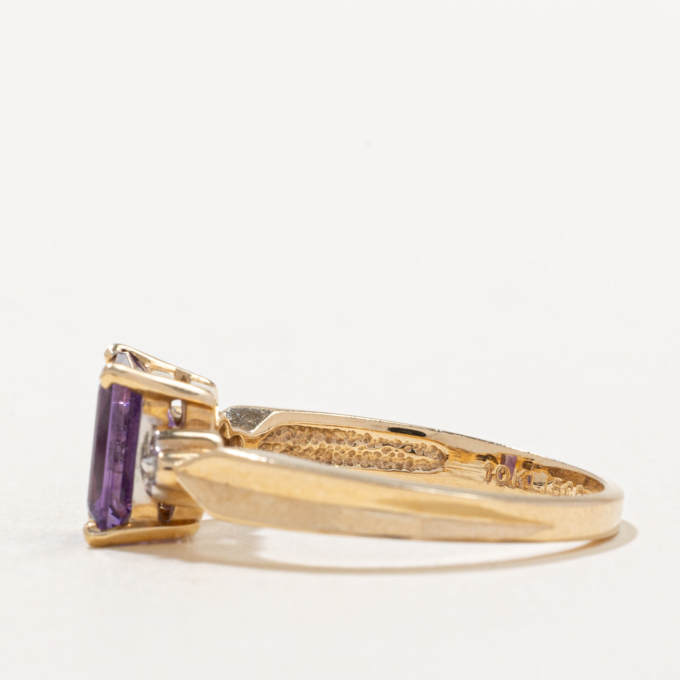1.35ct Amethyst & 0.04ct Diamond Ring - Size 7.5 | Elegant Purple Gemstone Jewelry for Women | Perfect for Valentine's Day, Anniversary & Special Occasion Gifts