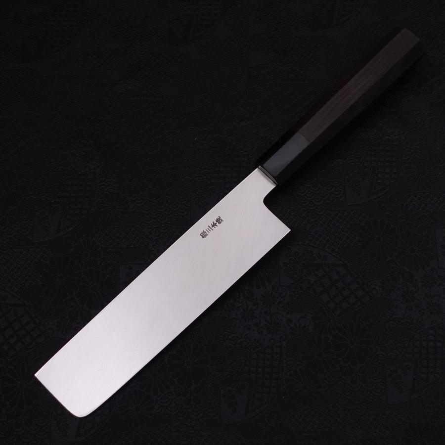 Premium Usaba Kanto Honyaki Silver Steel #3 Knife - 180mm Mirror Finish with Buffalo Ebony Handle - Japanese Chef Knife for Sushi, Vegetables & Precision Cutting