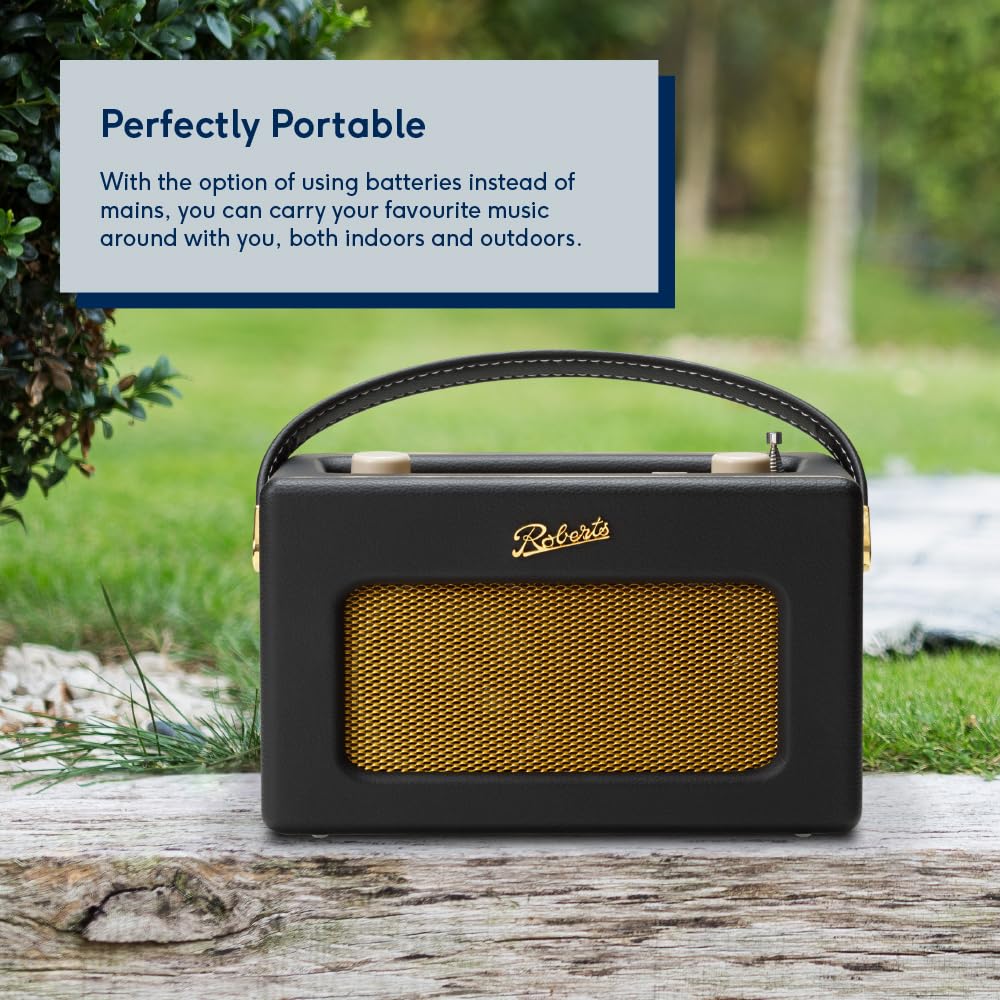 Roberts Revival iSTREAML FM/DAB/DAB+/Internet/Bluetooth Digital Radio - Black | Wireless Music Streaming for Home, Office & Outdoor Use