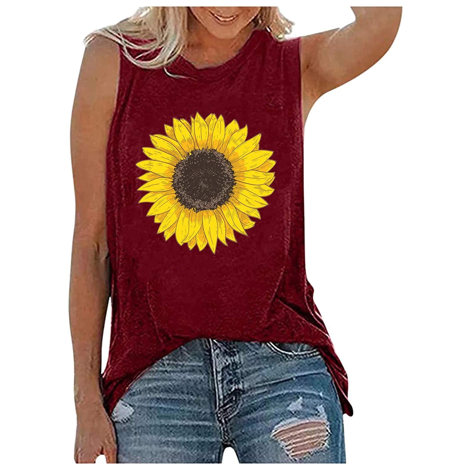 Floral Printed Plus Size Tank Tops for Women - Sexy Casual Summer Tops - Perfect for Beach Outings, Yoga, and Everyday Wear