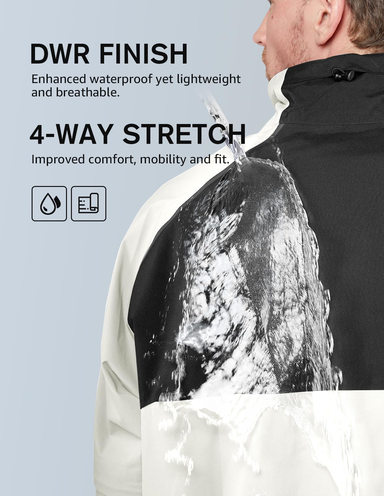 Waterproof Golf Rain Jacket for Men - 20K Performance Lightweight Windbreaker for Golf, Hiking & Outdoor Sports - Stay Dry in All Weather Conditions