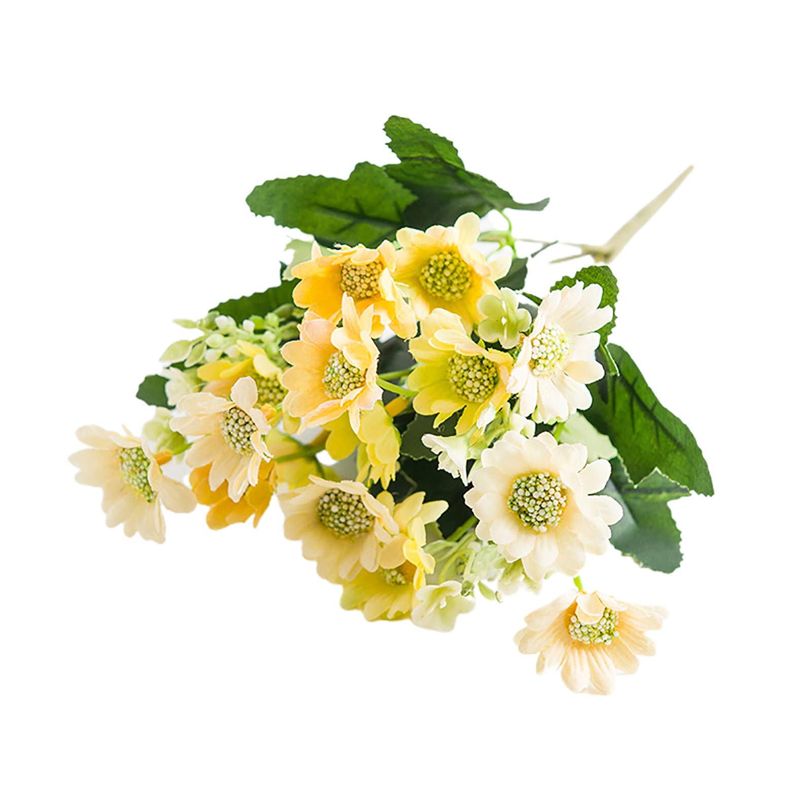Meideli Artificial Silk Flowers Bouquet - Realistic Faux Daisy Floral Arrangement for Home Decor, Wedding Centerpieces & Office Desk Decorations