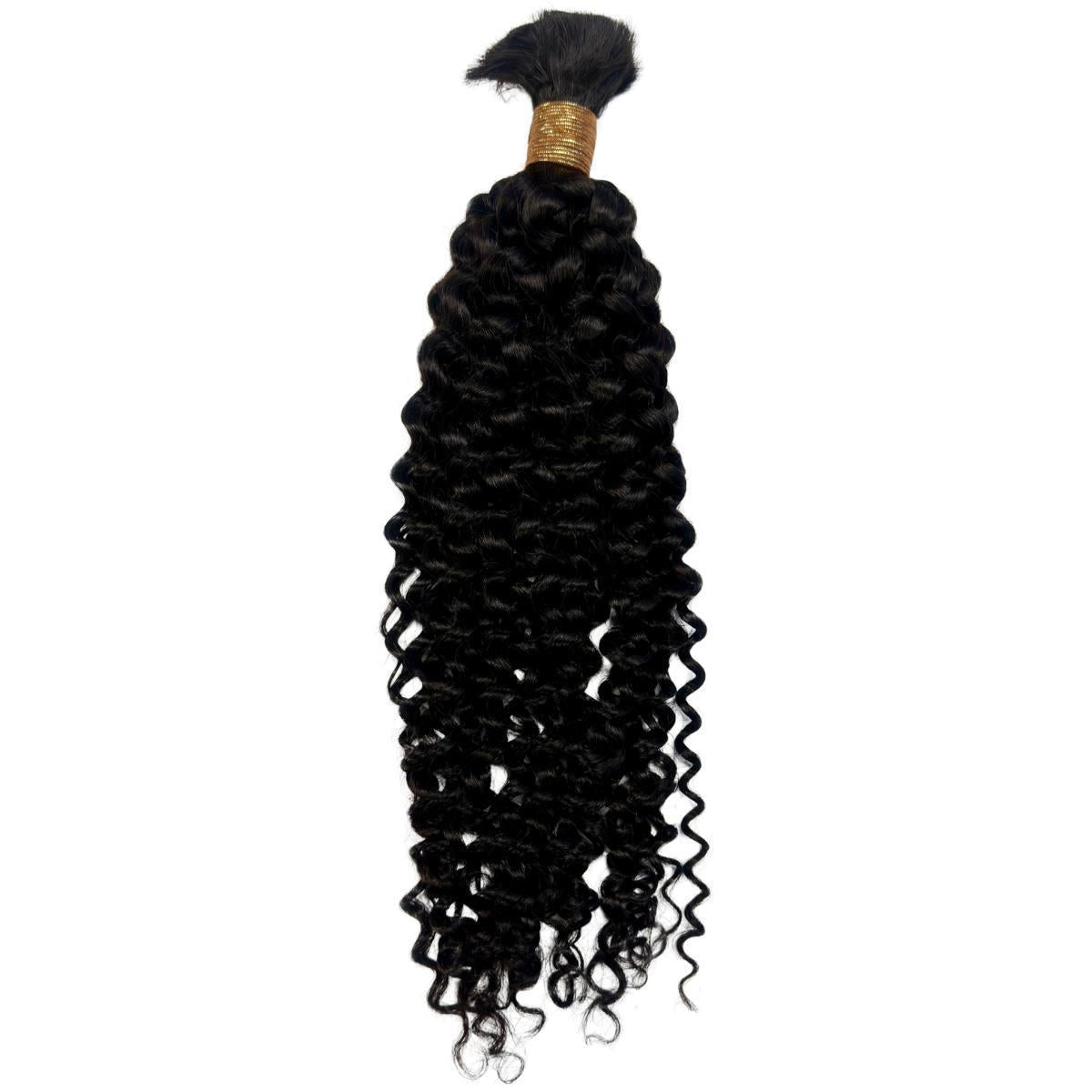 100% Human Hair Water Wave Bulk Braiding Hair for Natural Look - Perfect for Box Braids, Crochet Styles & Protective Hairstyles