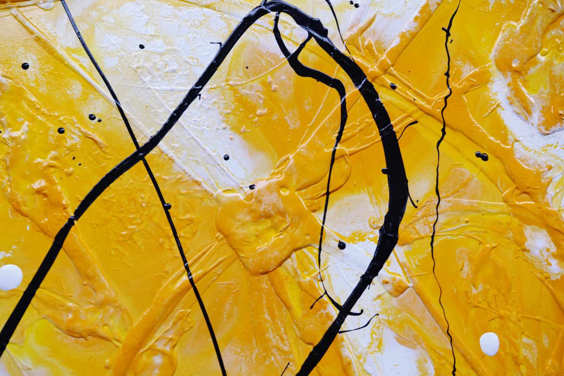 Golden Bandit 240cm x 120cm Yellow White Black Textured Abstract Canvas Wall Art - Modern Home Decor for Living Room, Bedroom & Office