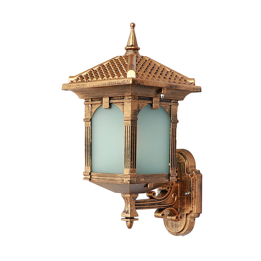 Farmhouse Outdoor Wall Mount Light - Waterproof, Rustproof & Dustproof Exterior Porch Light with Frosted Glass Shade - Perfect for Porch, Entrance Hall, and Patio Lighting