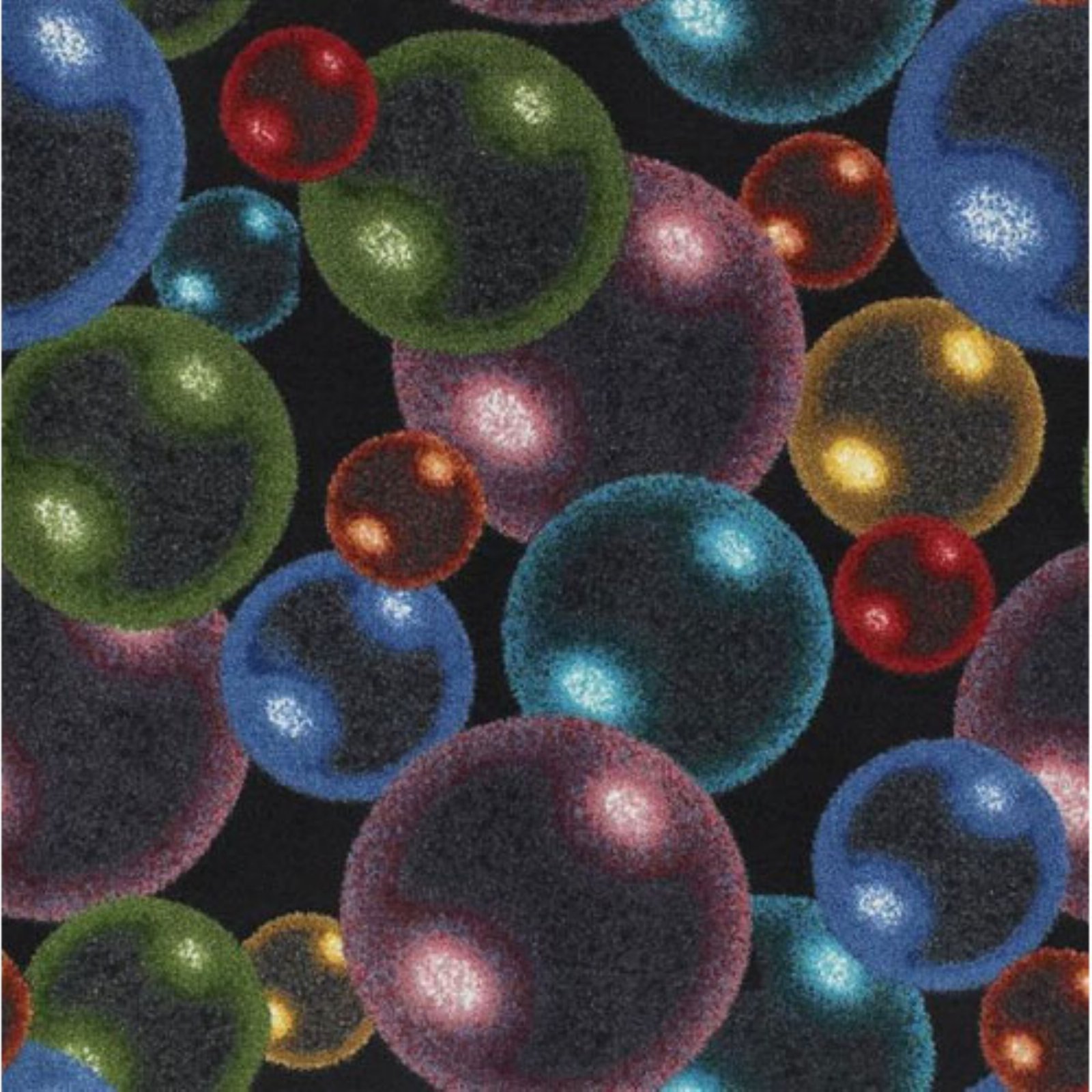 Joy Carpets Kaleidoscope Bubbles Whimsical Area Rugs for Living Room, Silver - Soft Kids Play Mat & Stylish Home Decor Rug for Bedroom, Nursery, Playroom