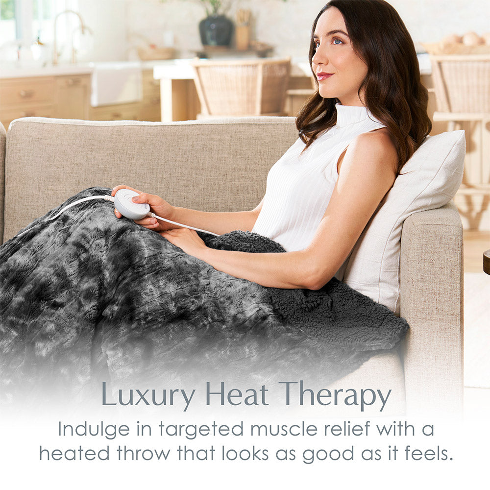 PureRadiance™ Luxury Heated Throw Blanket - Ultra Soft Electric Warming Blanket for Winter, Perfect for Sofa, Bed & Travel - Machine Washable & Fast Heating