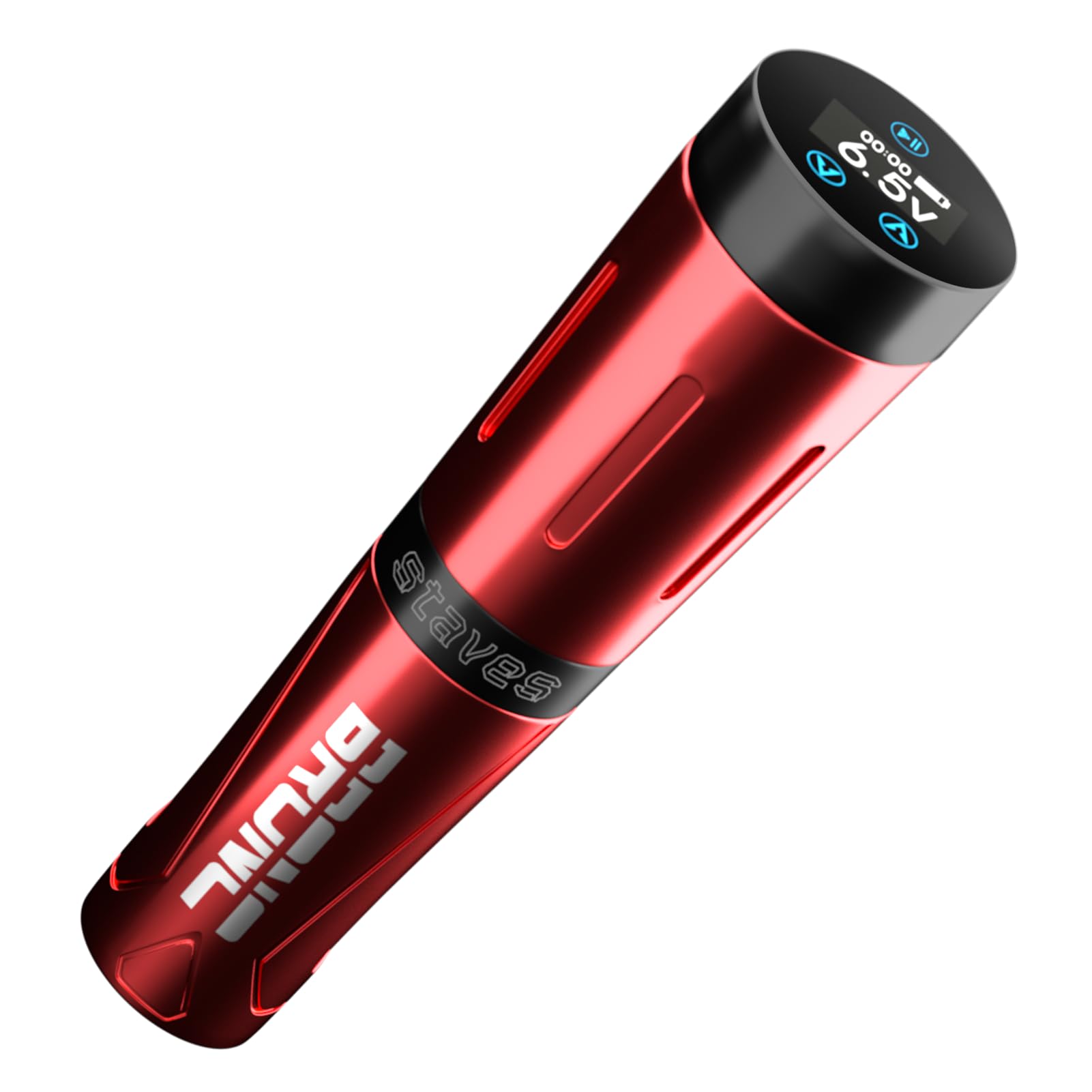 BRONC Wireless Tattoo Machine - Rotary Pen Style with Coreless Motor & 1800mAh Battery - Professional Tattoo Equipment for Artists (Red) | Perfect for Tattoo Studios, Home Use & Professional Tattooing