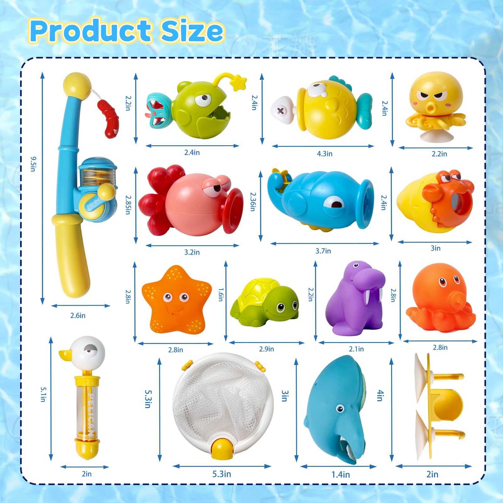**Magnetic Fishing Bath Toys for Toddlers - Floating Water Spraying Animals with Spinner Octopus, Fun Bathtub & Pool Toys for Kids, Boys & Girls - Perfect for Sensory Play & Early Learning**