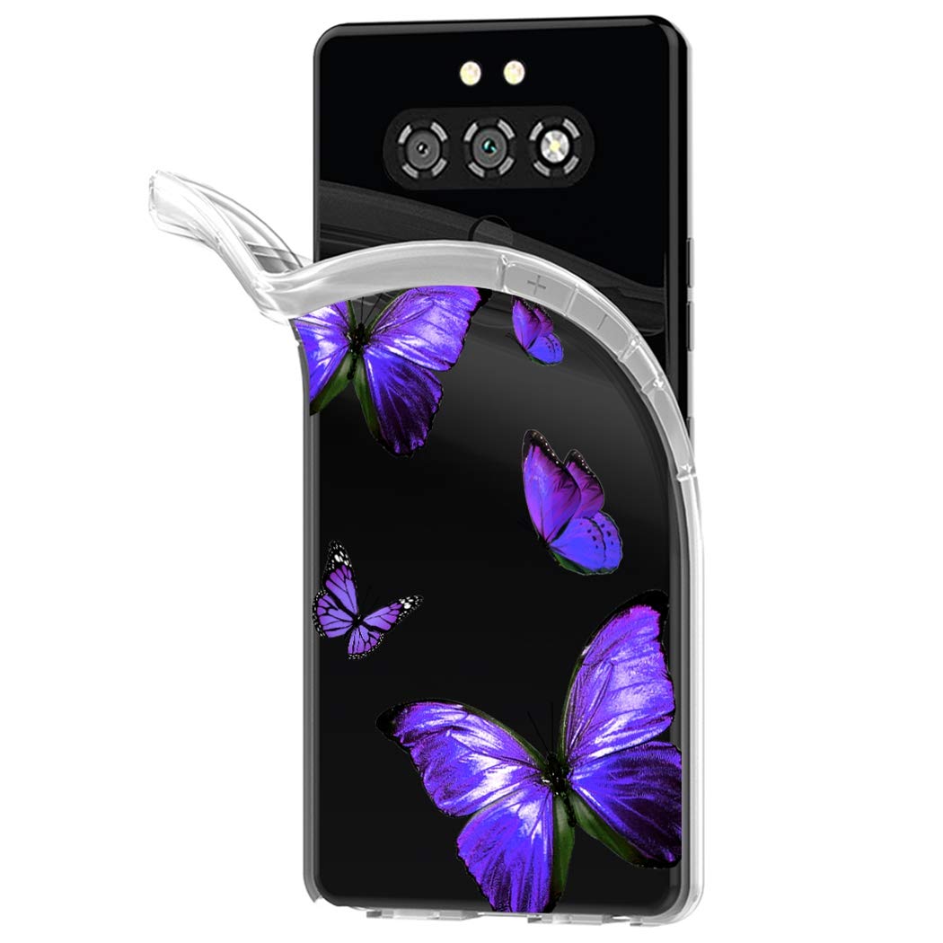 **Clear Shockproof TPU Phone Case for LG Stylo 6 - Cute Purple Butterfly Design, Protective Cover for Women & Girls | Perfect for Everyday Use, Work & School**