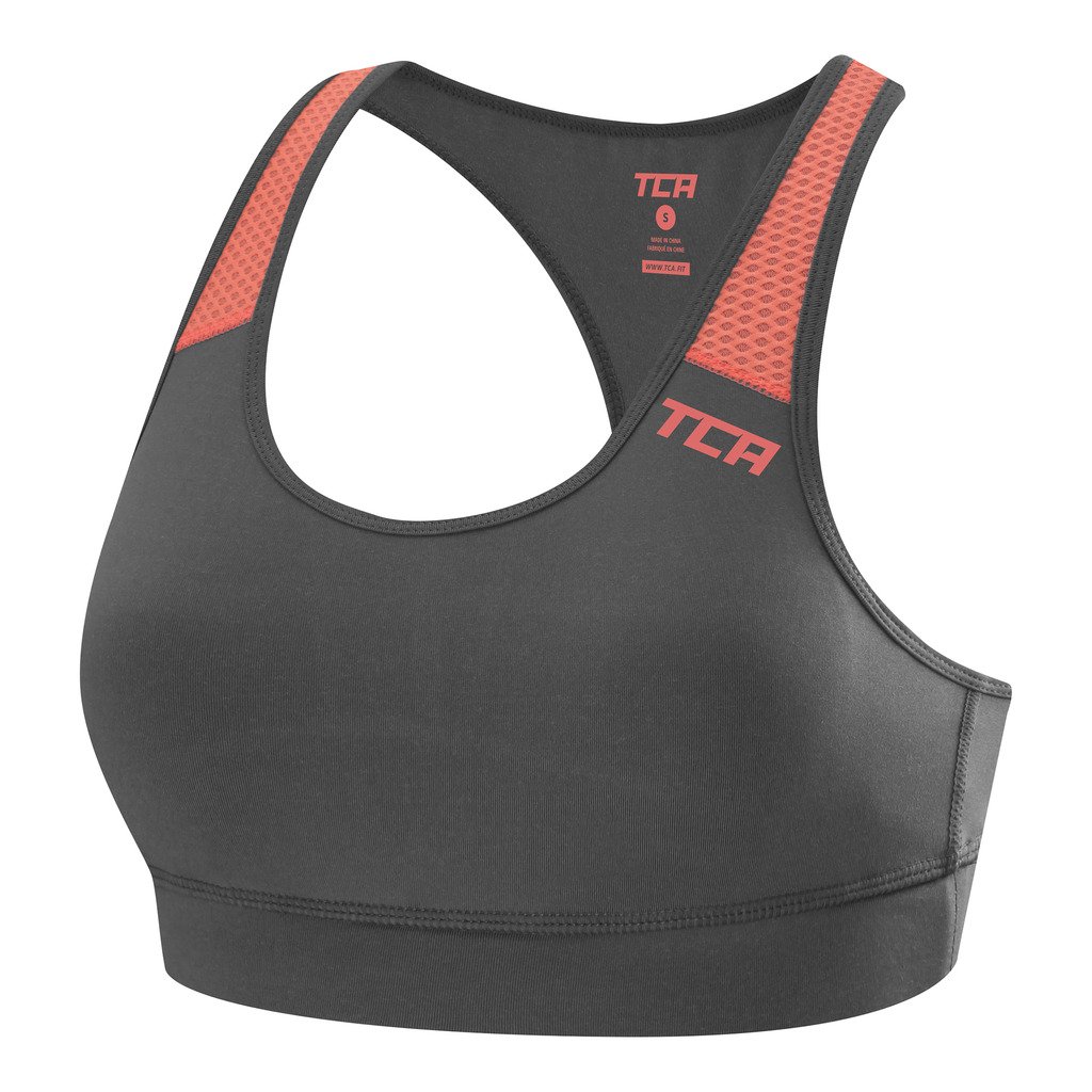 TCA Women's Hex Sports Bra Crop Top with Removable Pads - High Support Workout Bra for Running, Yoga & Gym