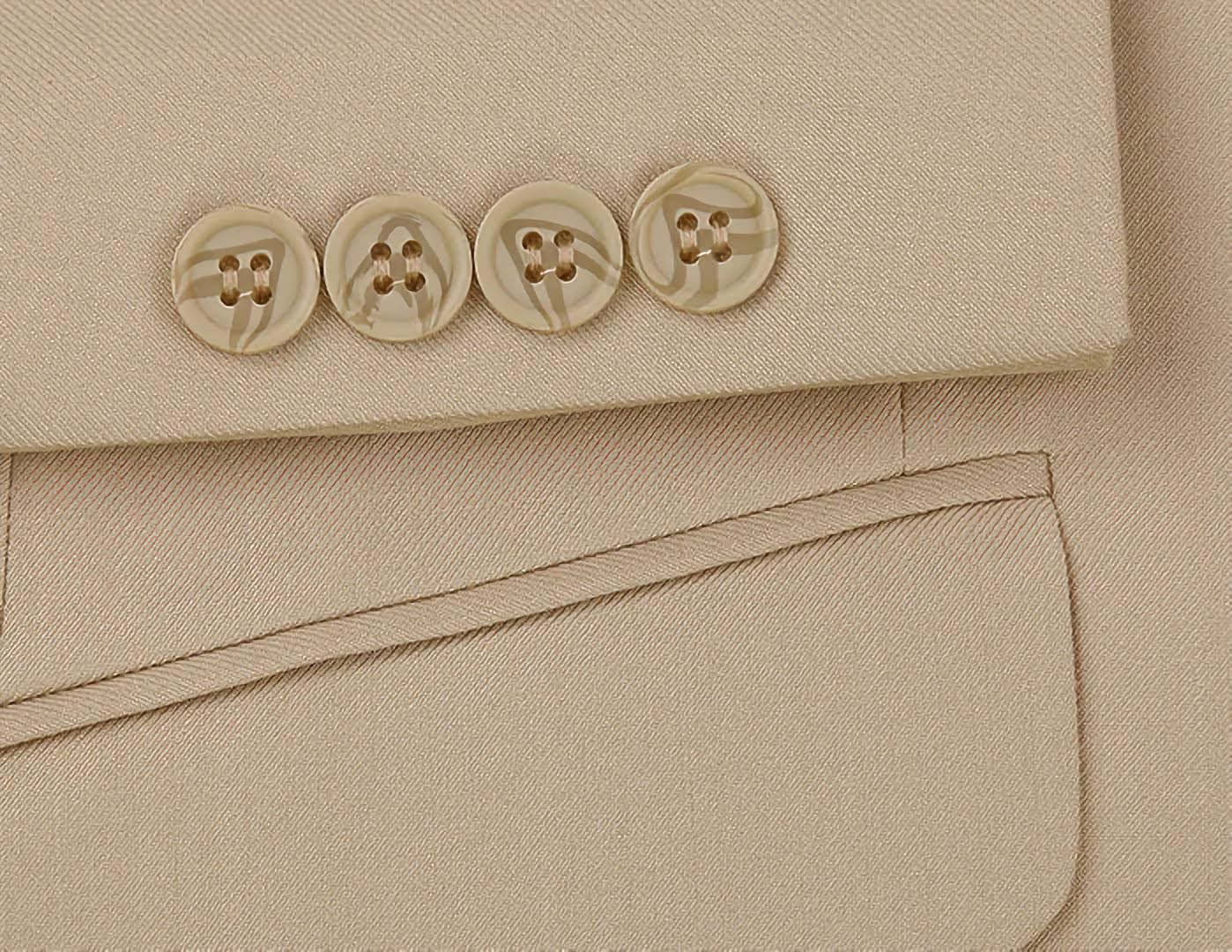 Classic 2 Button Beige Men's Suit Set - Formal Business Attire for Office, Wedding & Special Occasions