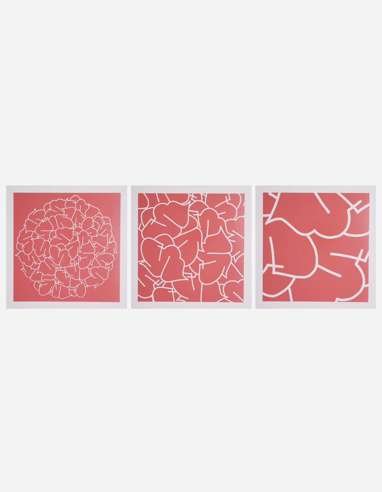 YE 96, 97 & 98 Triptych Pink Wall Art - Vintage Floral Canvas Prints for Living Room, Bedroom & Office Decor