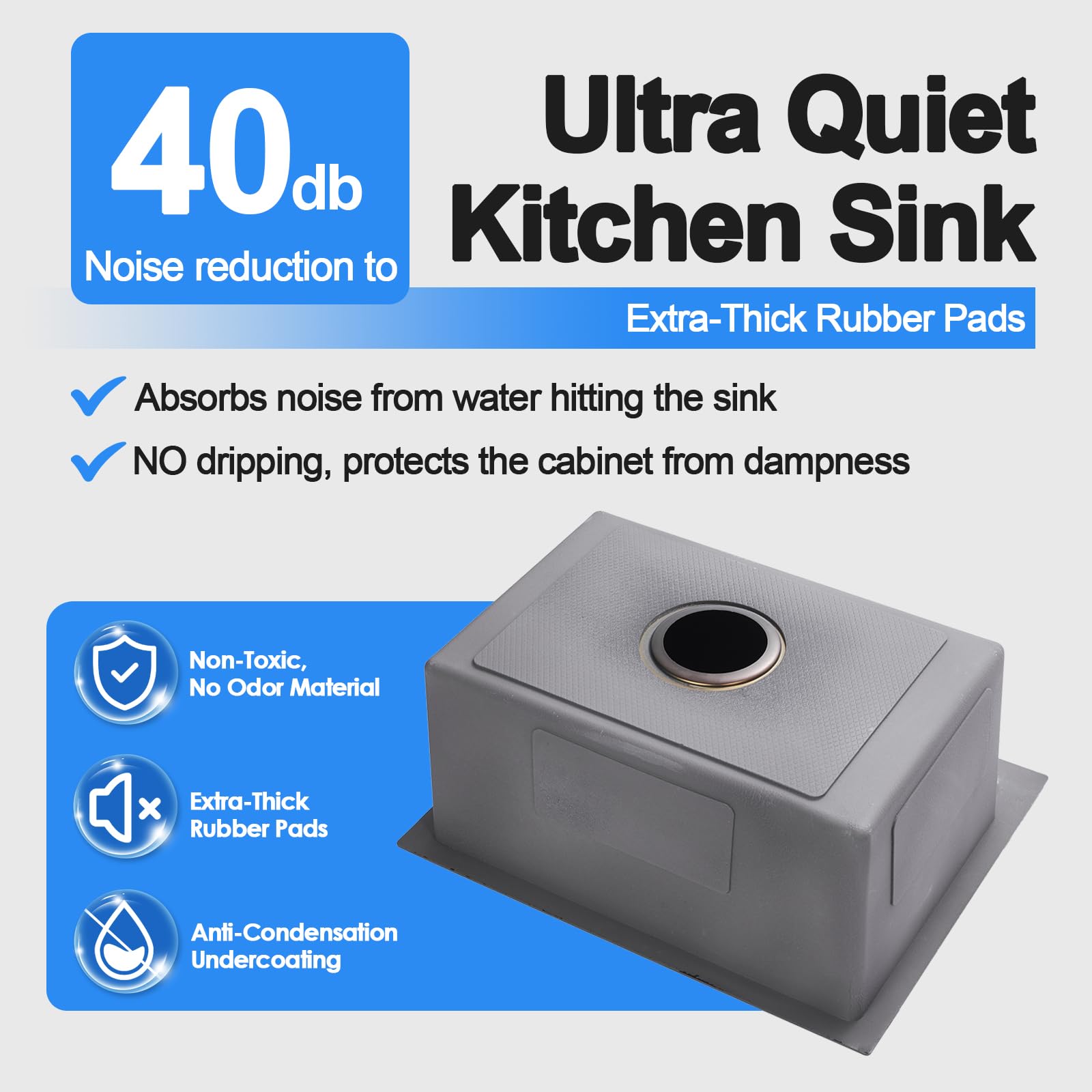 22 x 18 Inch Drop-in Kitchen Sink - 9