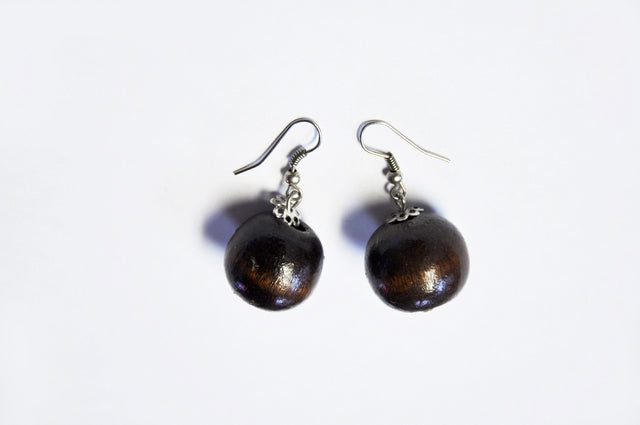 Handmade African Wooden Earrings - Coffee Brown Tribal Jewelry for Women | Boho Chic Accessories for Everyday Wear & Special Occasions