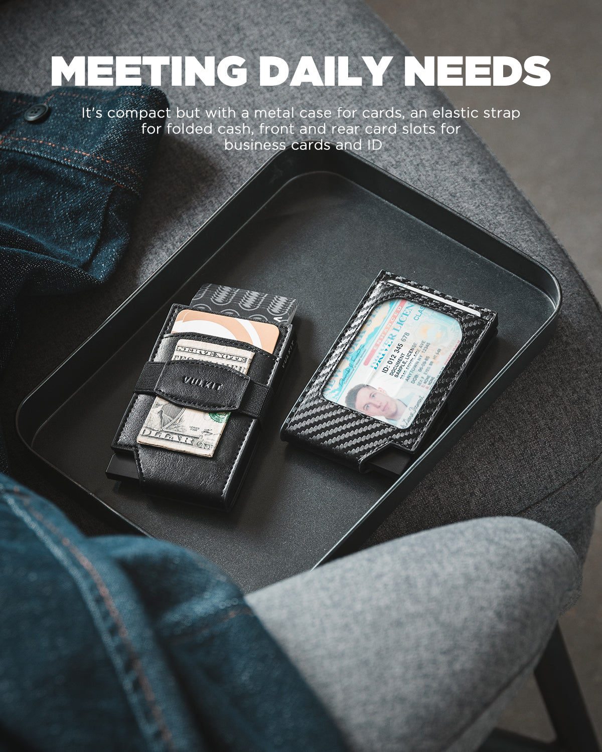 VC412 Leather Pop Up Card Wallet with Money Strap - Front Pocket & ID Window for Cash & Cards | Perfect for Travel, Business & Everyday Use (415.46kr)