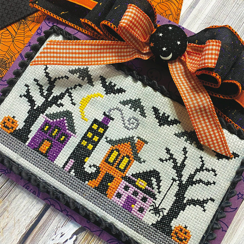 Witchy Way Cross Stitch Pattern Kit - Gothic Halloween Embroidery Design for Beginners - Perfect for Home Decor, Wall Art & DIY Craft Projects