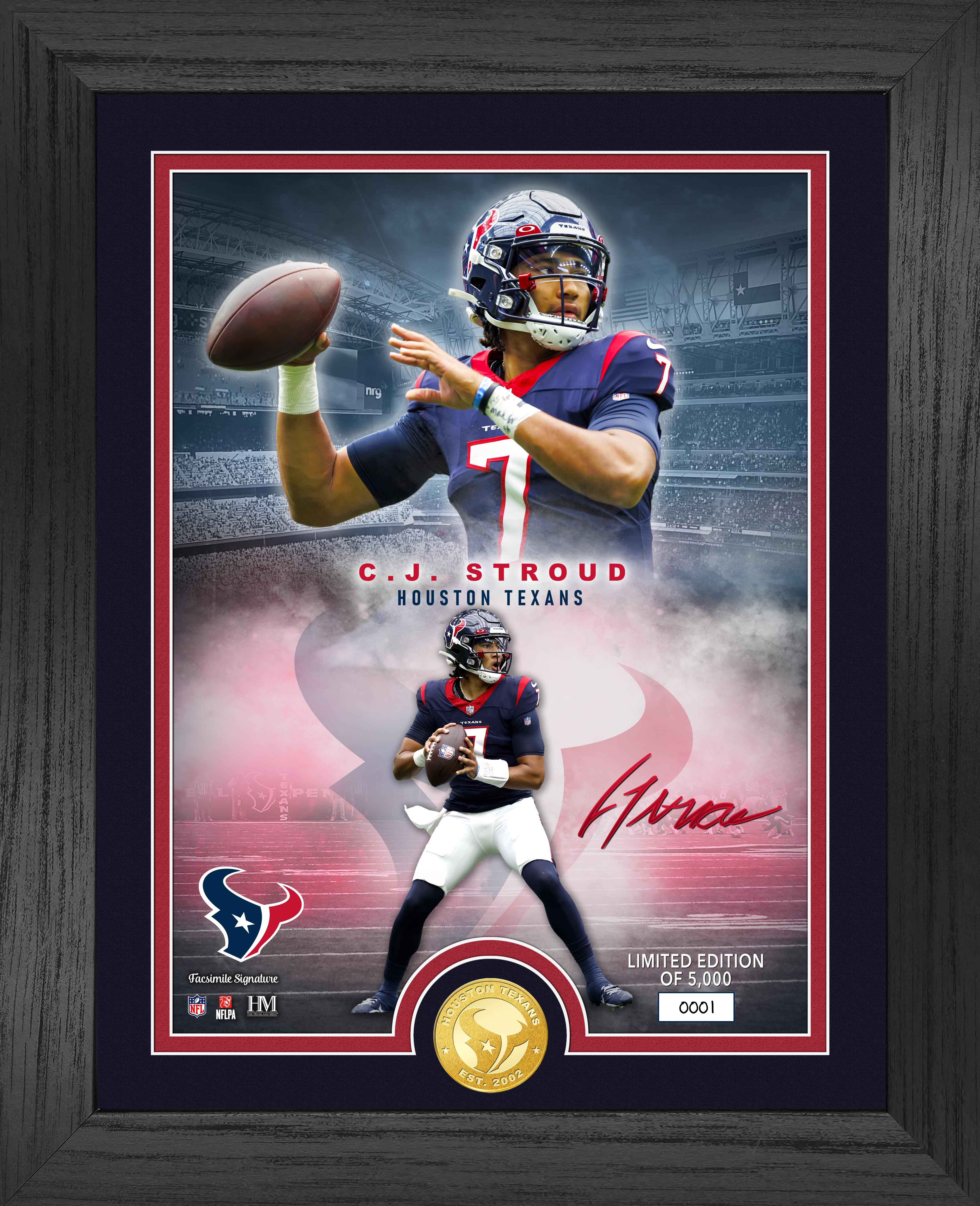 C.J. Stroud NFL Legends Commemorative Bronze Coin Collection - Limited Edition Football Memorabilia for Fans & Collectors - Perfect for Display, Gifts, and Sports Memorabilia Collections