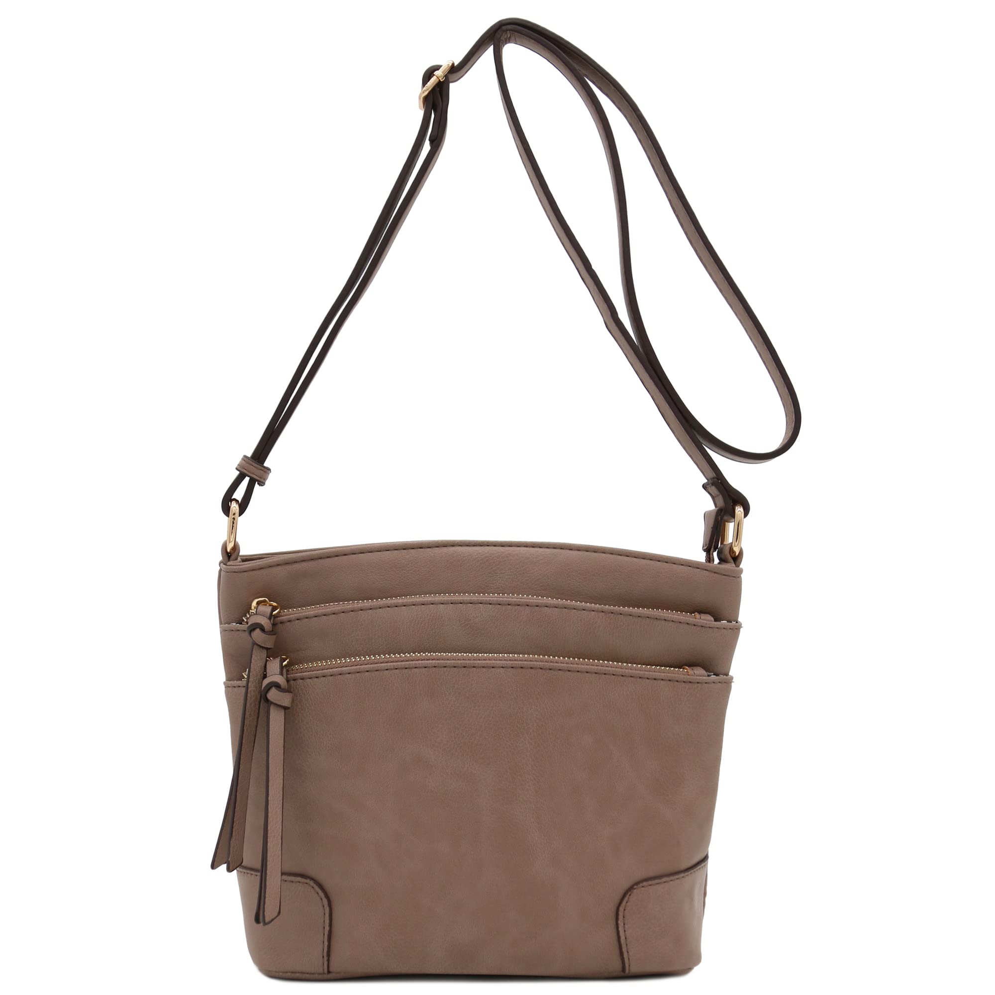 Stylish Triple Zipper Pocket Crossbody Bag for Women - Medium Size Fashion Shoulder Purse - Perfect for Travel, Shopping & Everyday Use