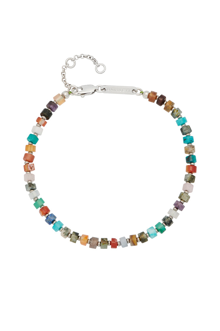 Gemstone Rondelle Bracelet for Men - Natural Beaded Healing Crystal Jewelry - Perfect for Meditation, Yoga & Spiritual Gifts