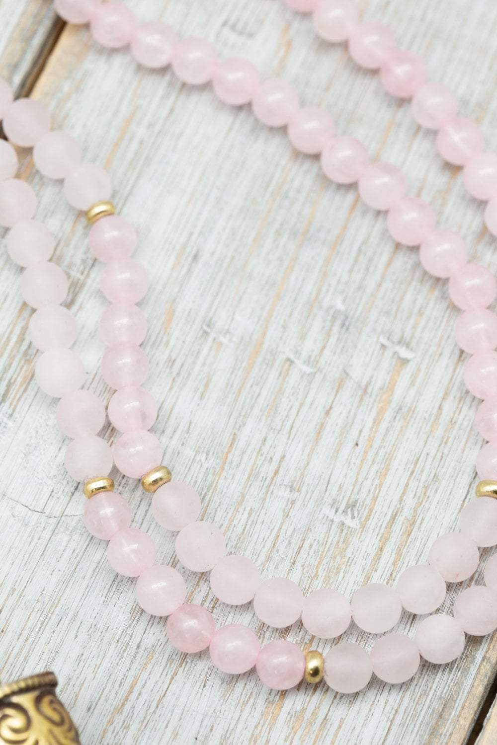 Heart Chakra Crystal Mala Beads - Rose Quartz & Amethyst Meditation Necklace for Compassion & Love | Yoga, Reiki Healing & Spiritual Practice Accessory