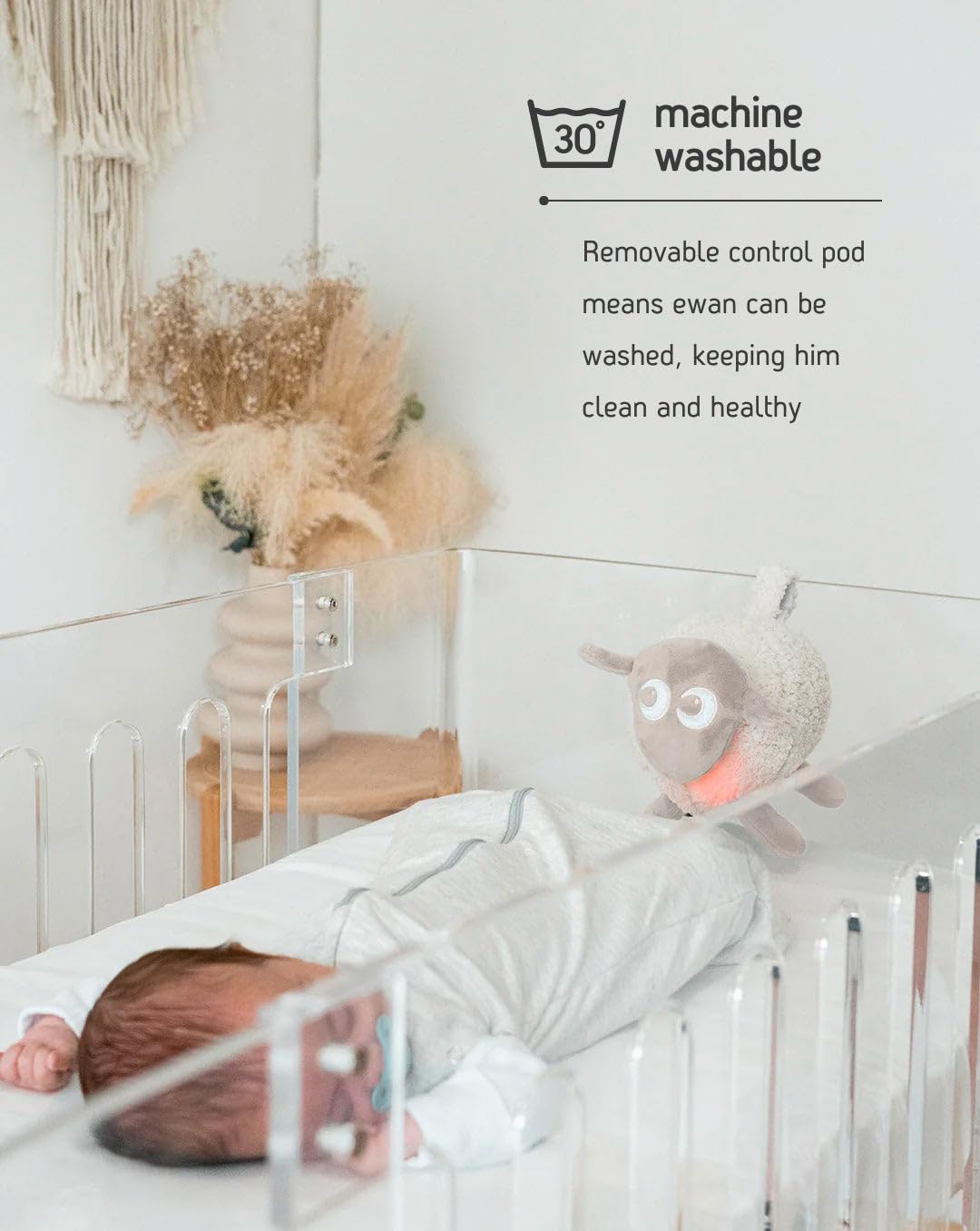 Sweet Dreamers Rechargeable Ewan Deluxe White Noise Machine for Babies & Toddlers - Cry Sensor, Night Light, 10 Soothing Sounds, Timer Function | Machine Washable Beige Baby Sleep Aid | Perfect for Nursery, Travel & Soothing Fussy Infants