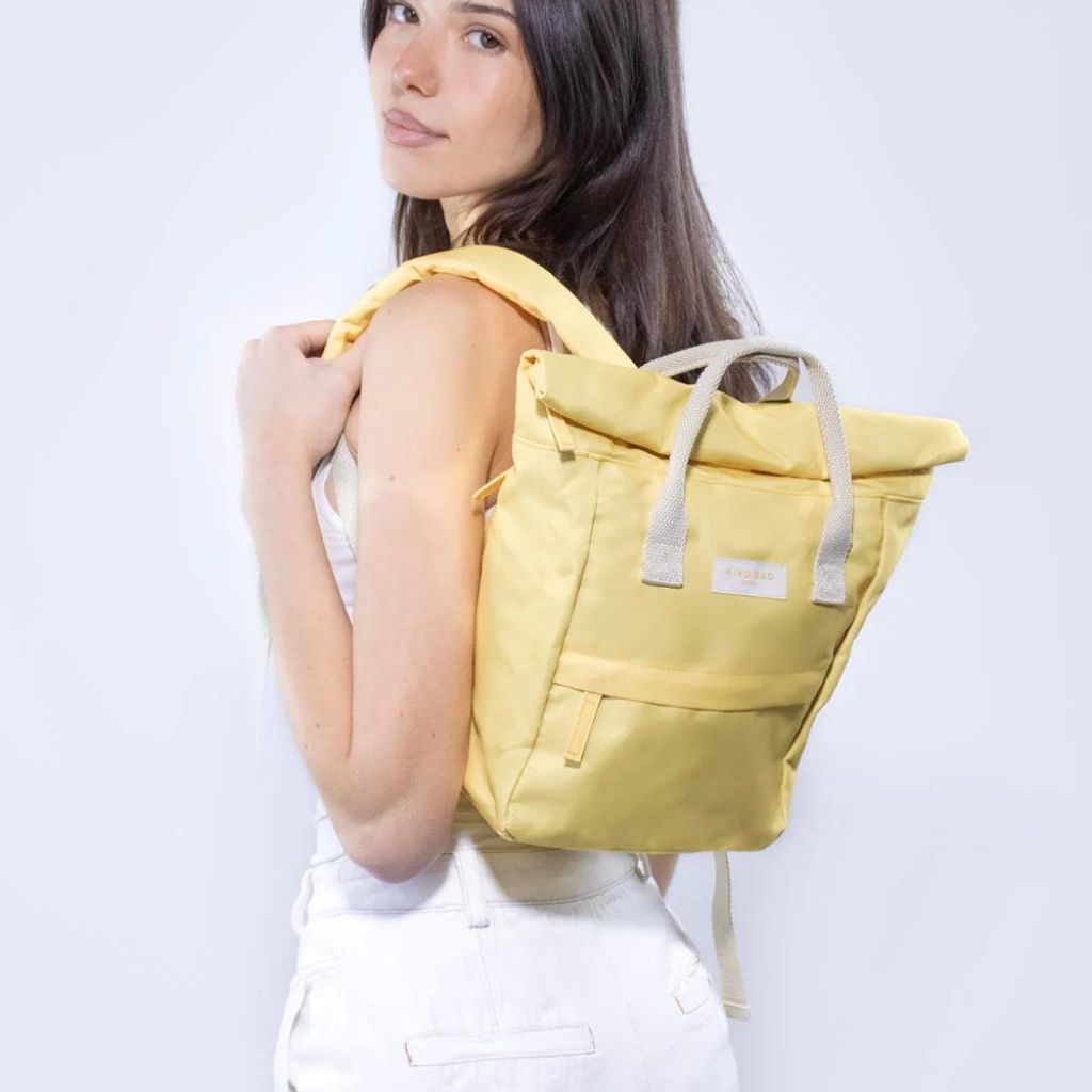 Kind Bags Hackney Mini Backpack - Waterproof Lightweight Crossbody Bag for Women & Girls, Buttercup Yellow - Perfect for Travel, School, Hiking & Daily Use