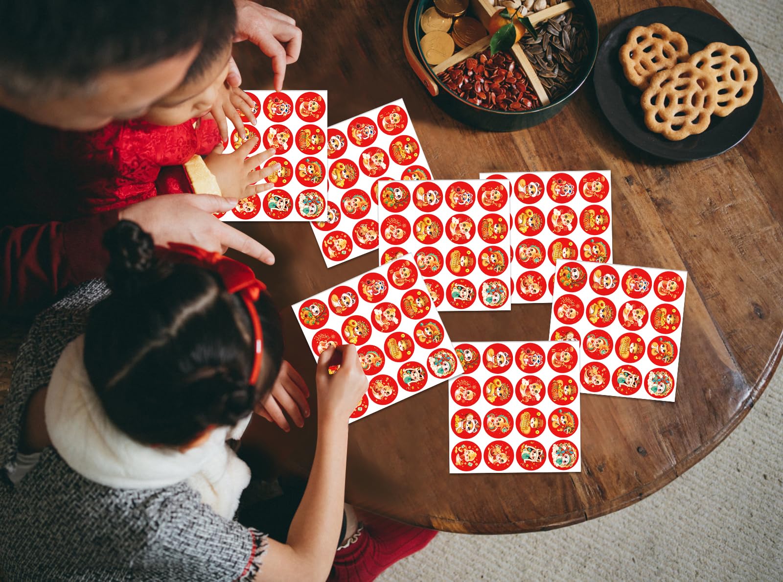 160PCS Chinese New Year Stickers 2025 - Year of The Snake Decorations, Lunar New Year Party Supplies, Spring Festival Candy Stickers for Kids, DIY Crafts, Scrapbooking & Gift Wrapping