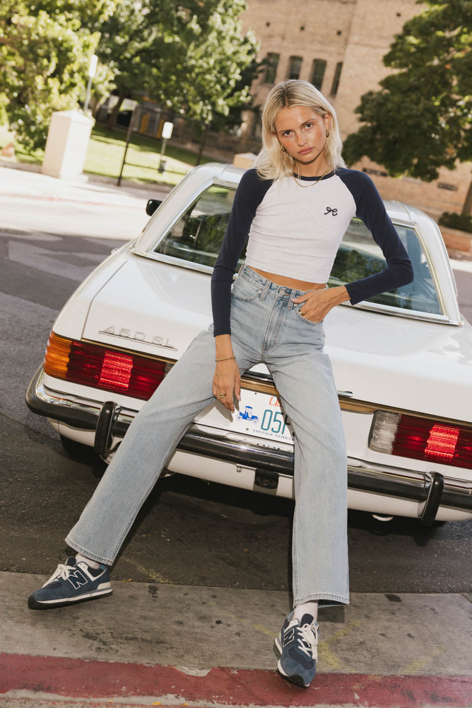 Becca Raglan Tee in Navy - Soft Cotton Long Sleeve Shirt for Women | Casual Wear, Layering & Everyday Comfort | FINAL SALE