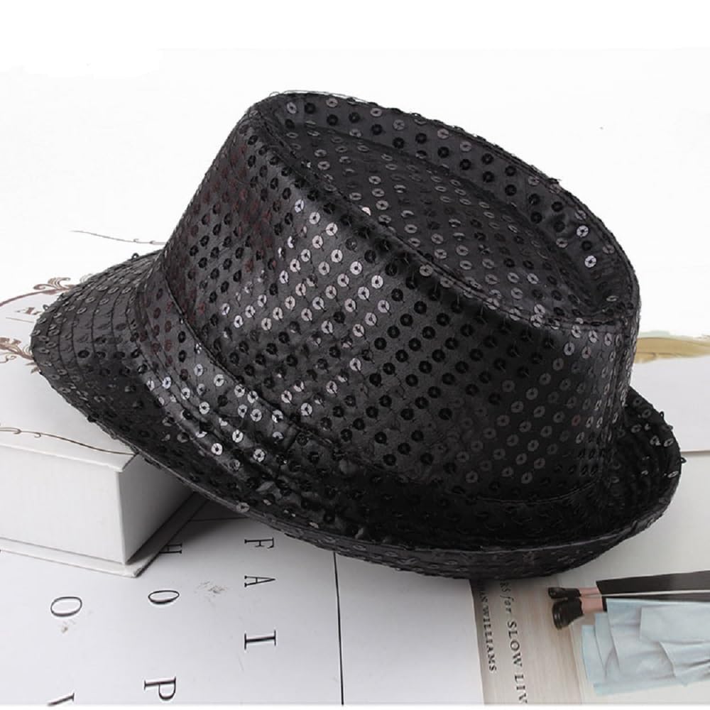 Sparkly Western Sequin Fedora Hat for Kids - Glamorous Bling Dance Hat with Shining Sequins | Perfect for Costume Parties, Dance Performances & Western Themed Events