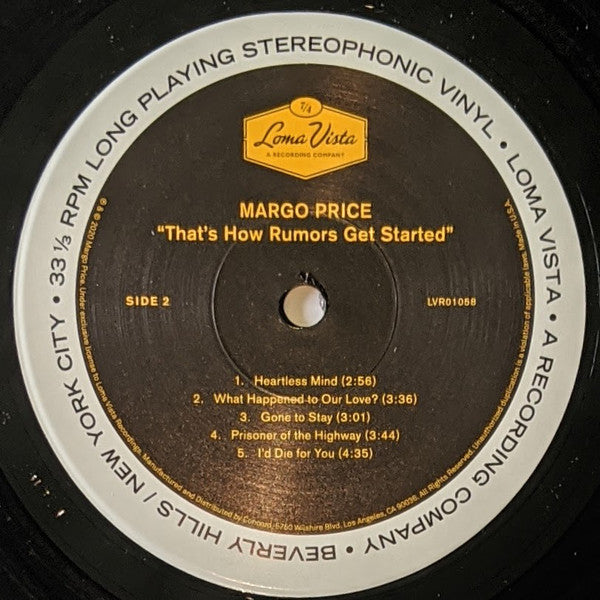 Margo Price - That's How Rumors Get Started Vinyl LP Album (Near Mint NM/M Condition) - Perfect for Record Collectors & Music Enthusiasts