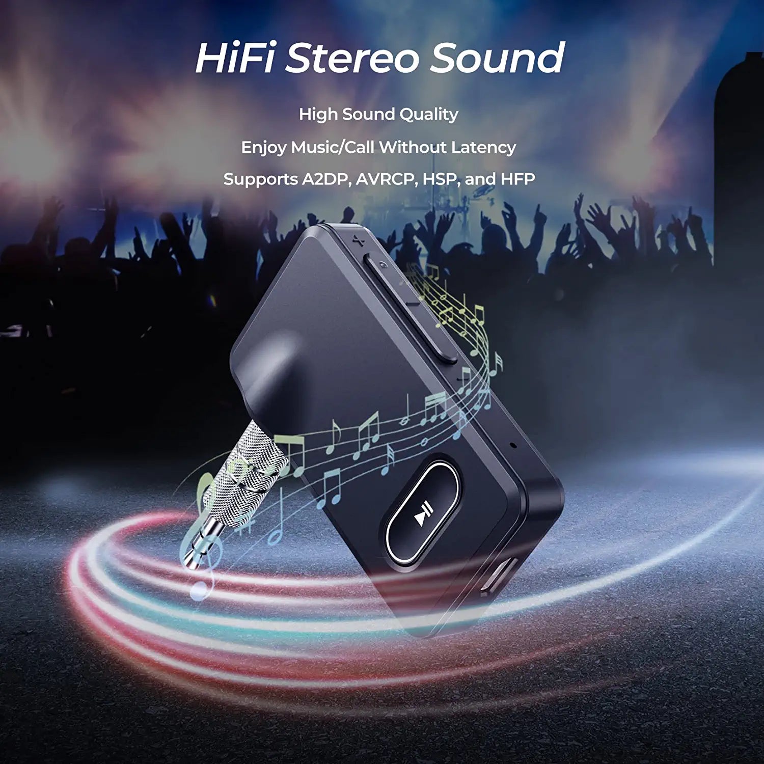 Mpow 5.0 Bluetooth Car Audio Receiver - Wireless AUX Adapter for Hands-Free Calling & Music Streaming | Compatible with iPhone, Android & All Car Stereos | Perfect for Commuting, Road Trips & Older Vehicles