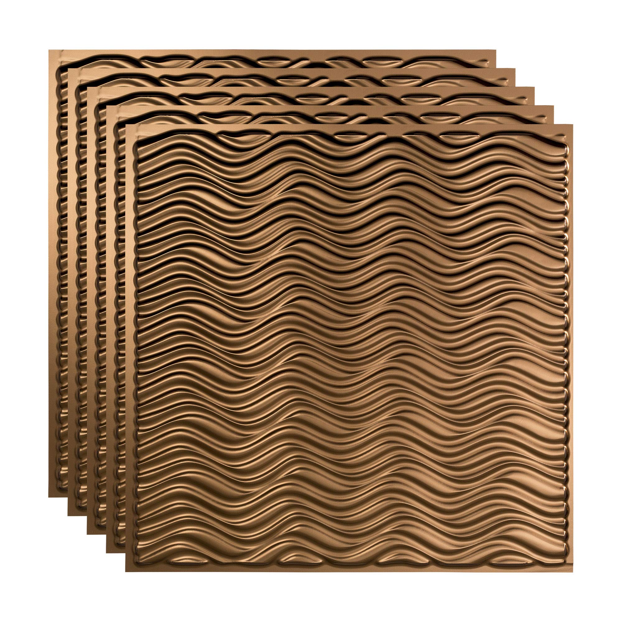FASÄDE 2x2 Decorative Ceiling Tiles - Oil Rubbed Bronze Vinyl Lay-in Panels (5 Pack) for Home, Office & Commercial Interior Design