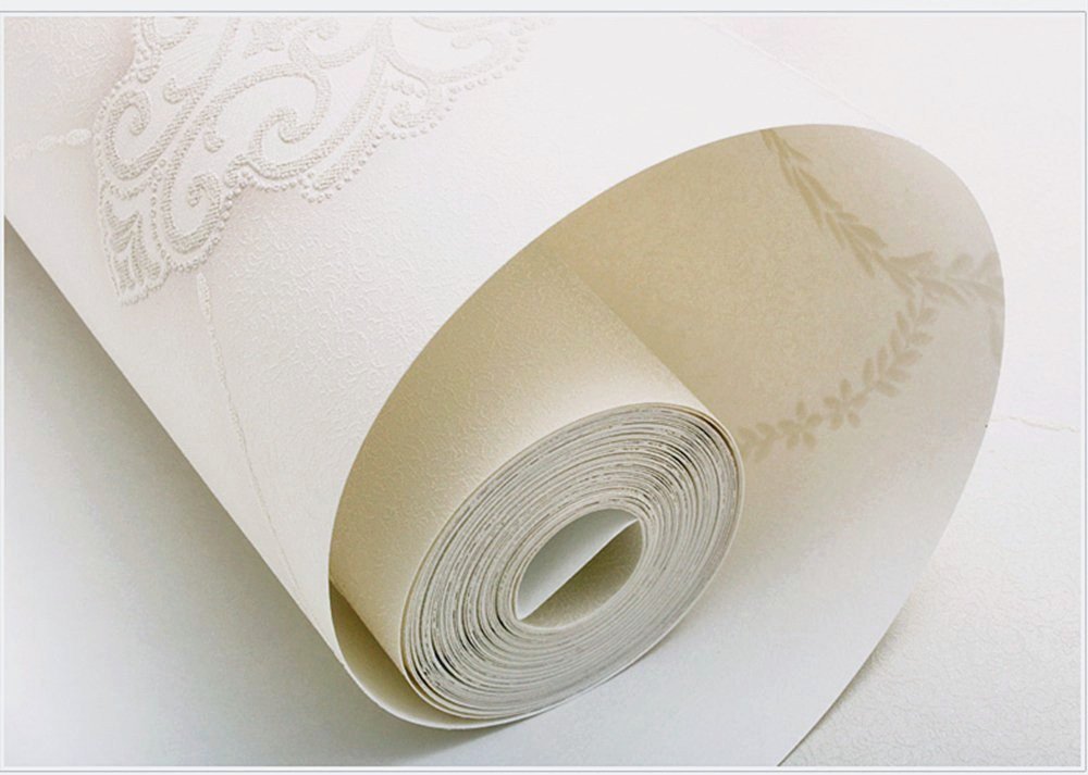 Elegant Damask Wallpaper for Living Room & Bedroom - Non-Woven French Design