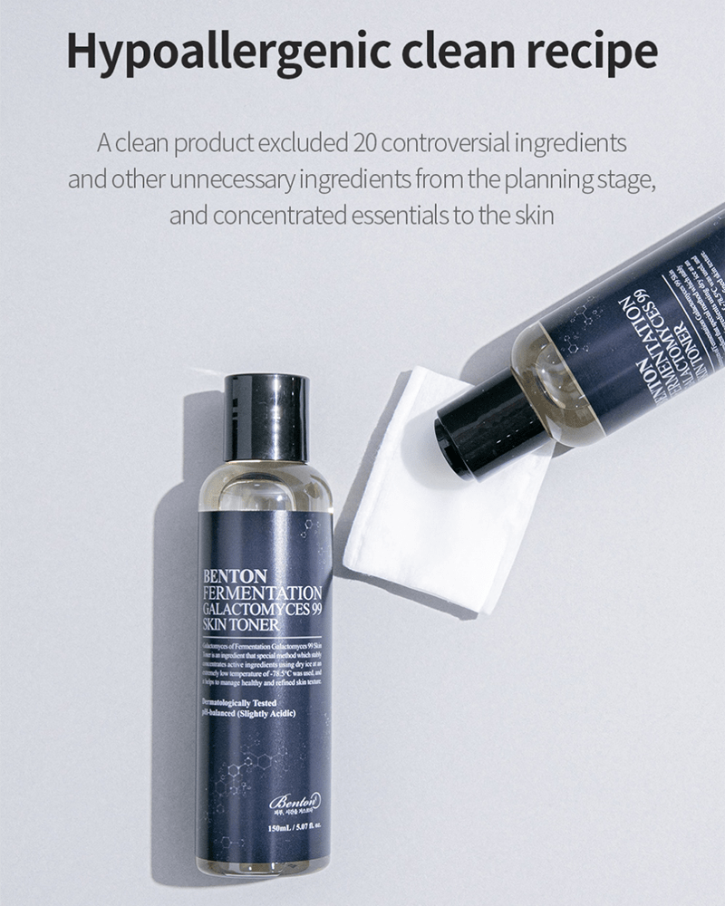 Benton Fermentation Galactomyces 99 Skin Toner - Hydrating Facial Toner for Glowing Skin | Korean Skincare for Dry & Sensitive Skin | Perfect for Daily Skincare Routine & Nighttime Hydration