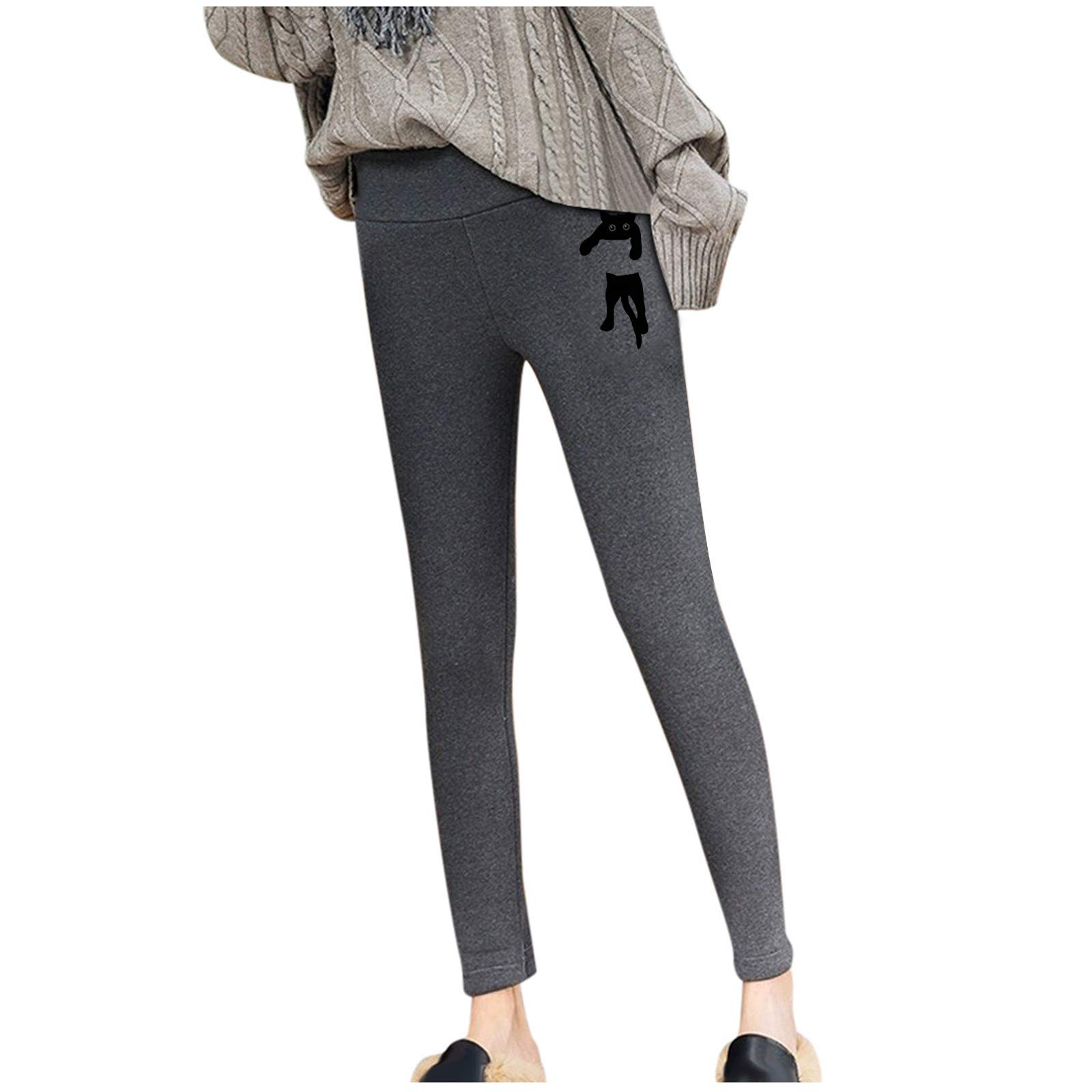 CKXZUI Women's Winter Leggings - Warm Fleece-Lined Thick Wool Tights with Velvet Finish & Stylish Prints | Perfect for Yoga, Running, Workout & Cold Weather Outfits