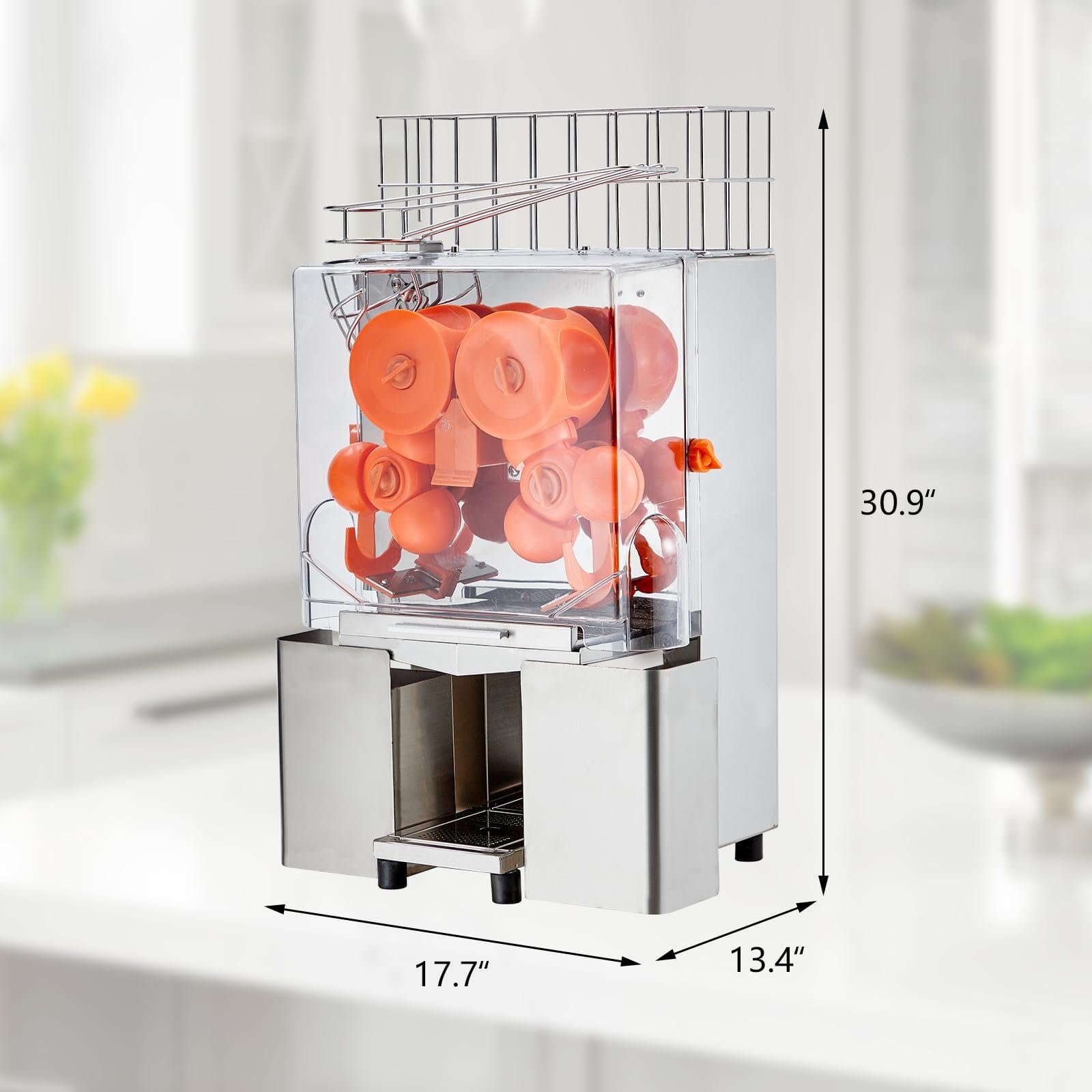 Commercial Electric Juicer Machine - CuisinAid 110V 120W High-Speed Orange Squeezer (22-30 Oranges/Min), 304 Stainless Steel Construction with Easy-Clean Design & Safety ON/OFF Switch - Perfect for Restaurants, Juice Bars, Cafes and Bulk Juice Production