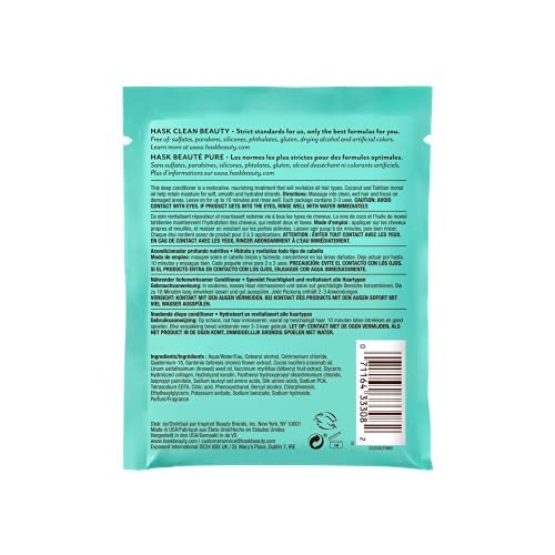 HASK Monoi Coconut Oil Deep Conditioner for Dry, Frizzy Hair - 50ml | Sulfate Free, Paraben Free Hair Treatment | Hydrating & Nourishing for Smooth, Shiny Hair | Perfect for Damaged Hair Repair & Daily Moisturizing
