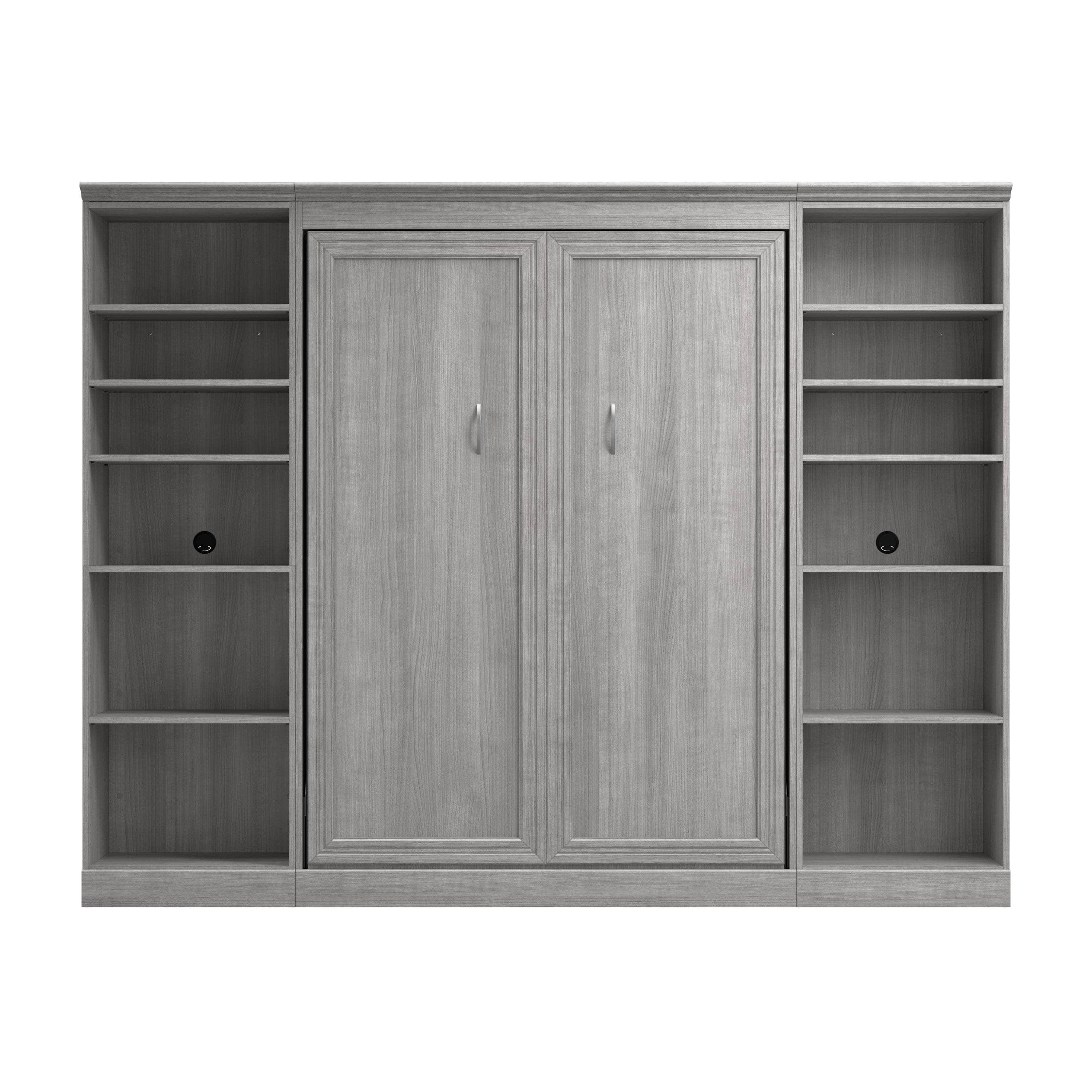 Space-Saving Full Murphy Wall Bed with 2 Storage Units - 3 Color Options | Perfect for Small Apartments, Guest Rooms & Home Offices