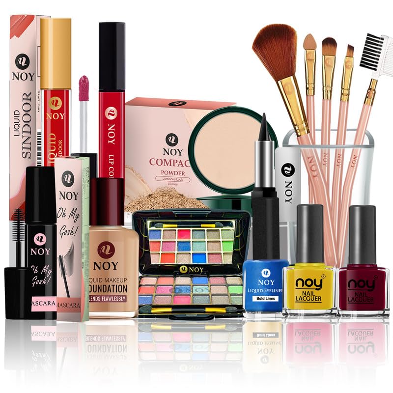 NOY Combo Pack Makeup Kit - 15 Piece All-in-One Makeup Set with Ethereal Beauty, Smudgeproof & Non-Transfer Formula (NO#773) | Perfect for Daily Use, Professional Makeup Artists, and Special Occasions