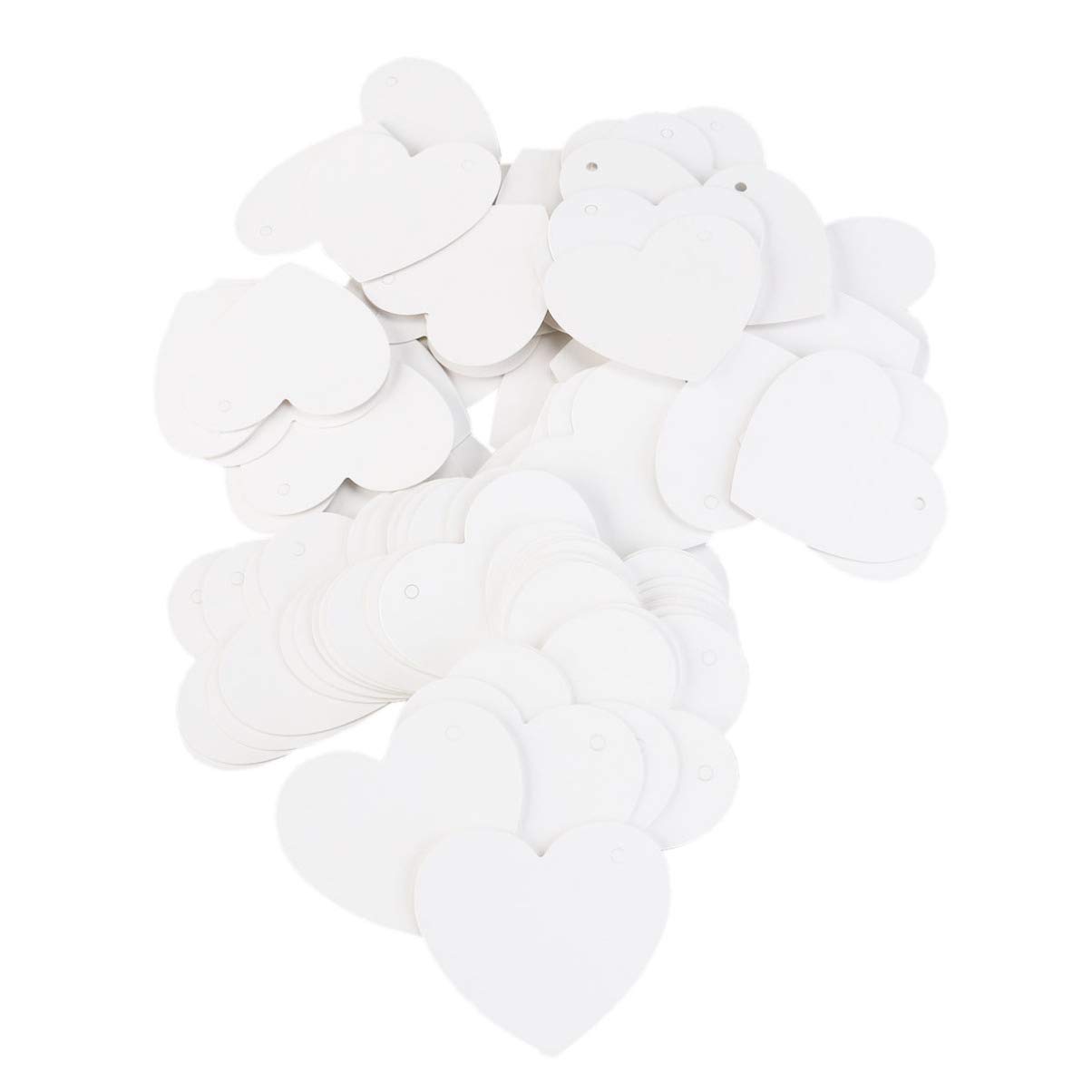 FOMIYES 100pcs White Heart-Shaped Blank Paper Tags - DIY Wedding Favor Cards, Decorative Labels, Thank You Cards - Perfect for Wedding Invitations, Gift Wrapping & Party Decorations
