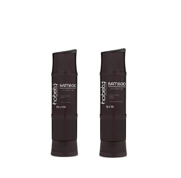 Hobety Aged Bamboo Hair Treatment Kit - 2x300ml Oily Roots & Dry Tips Repair Set for Damaged Hair - Deep Conditioning & Reconstruction Therapy for All Hair Types | Perfect for Daily Use & Salon Treatments