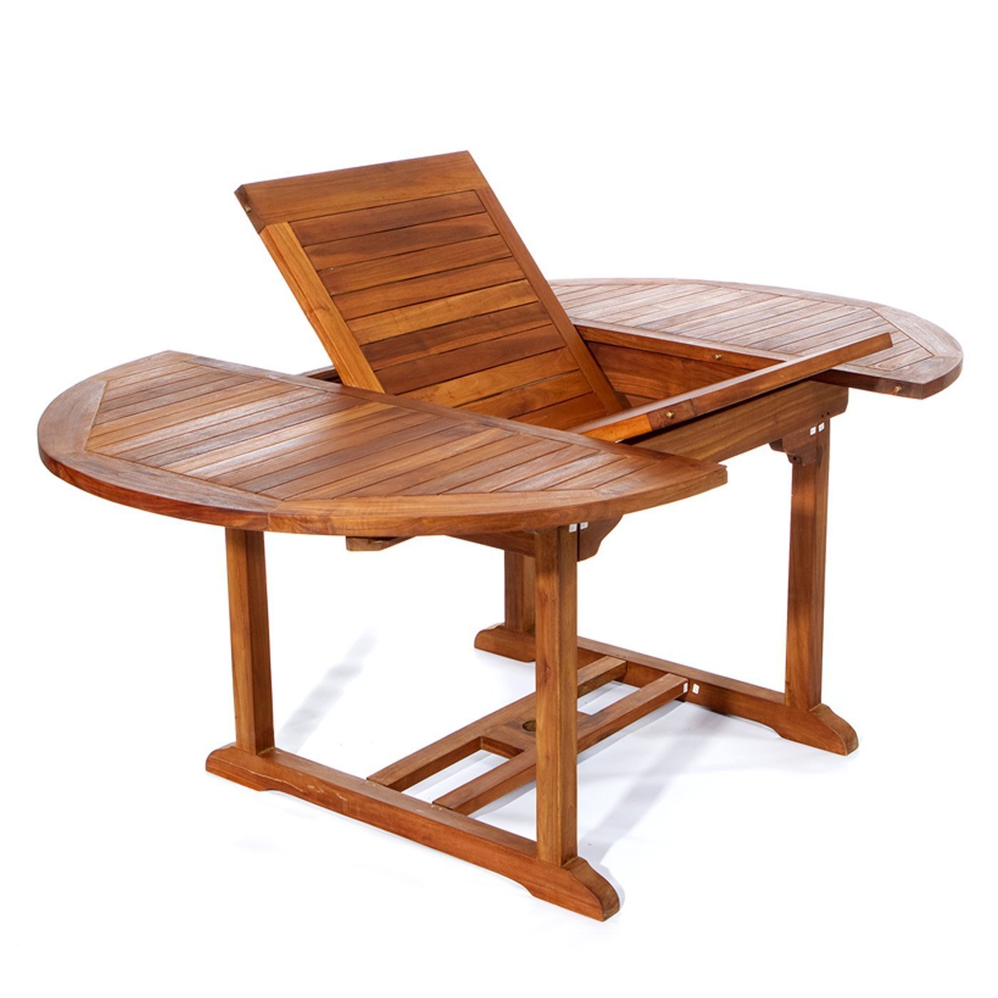 Premium Cedar Teak Oval Extension Dining Table - Expandable for Large Gatherings - Perfect for Family Dinners & Entertaining Guests