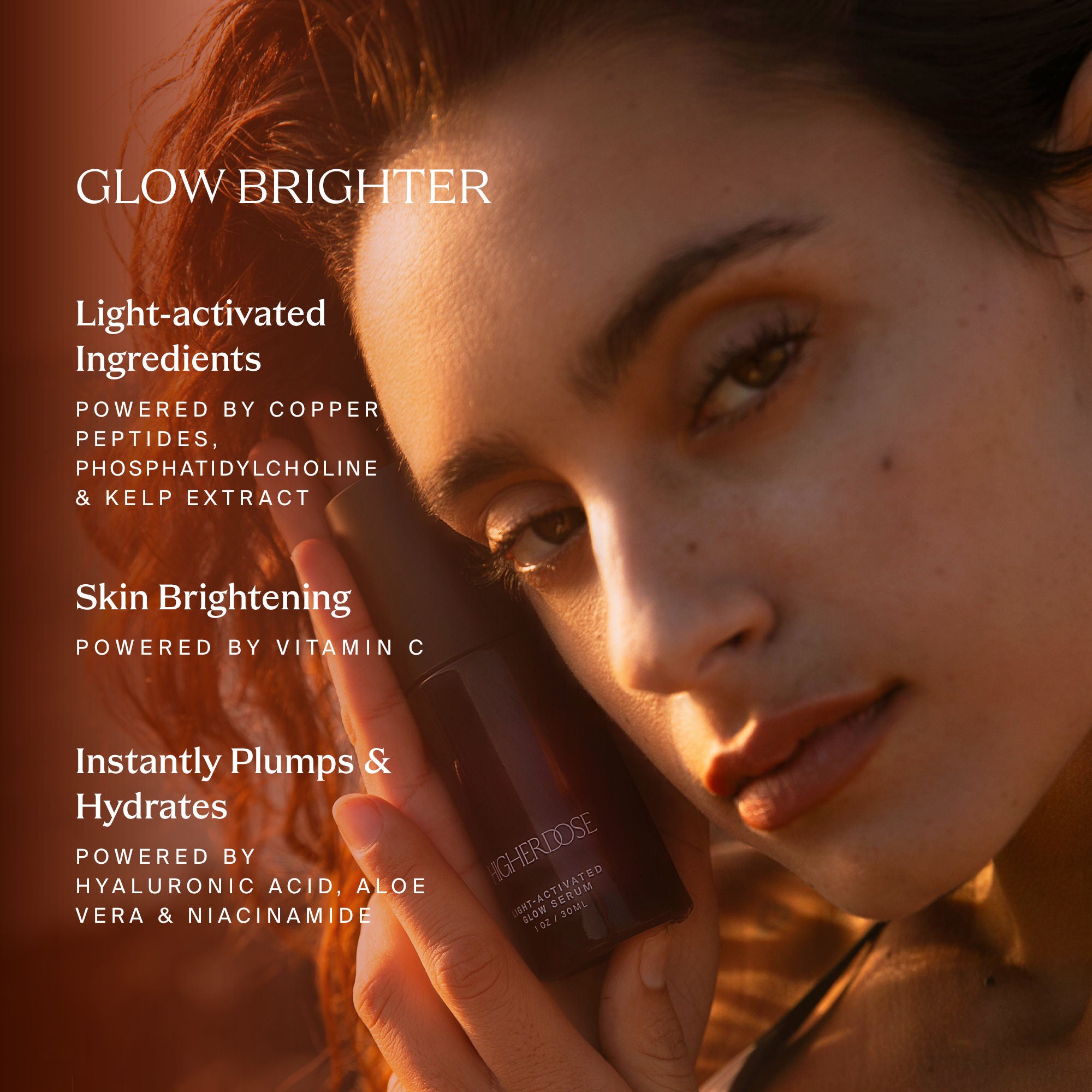 Light Activated Glow Serum for Face - Vitamin C Brightening & Hydrating Night Treatment - Perfect for Evening Skincare Routine & Dark Spot Correction