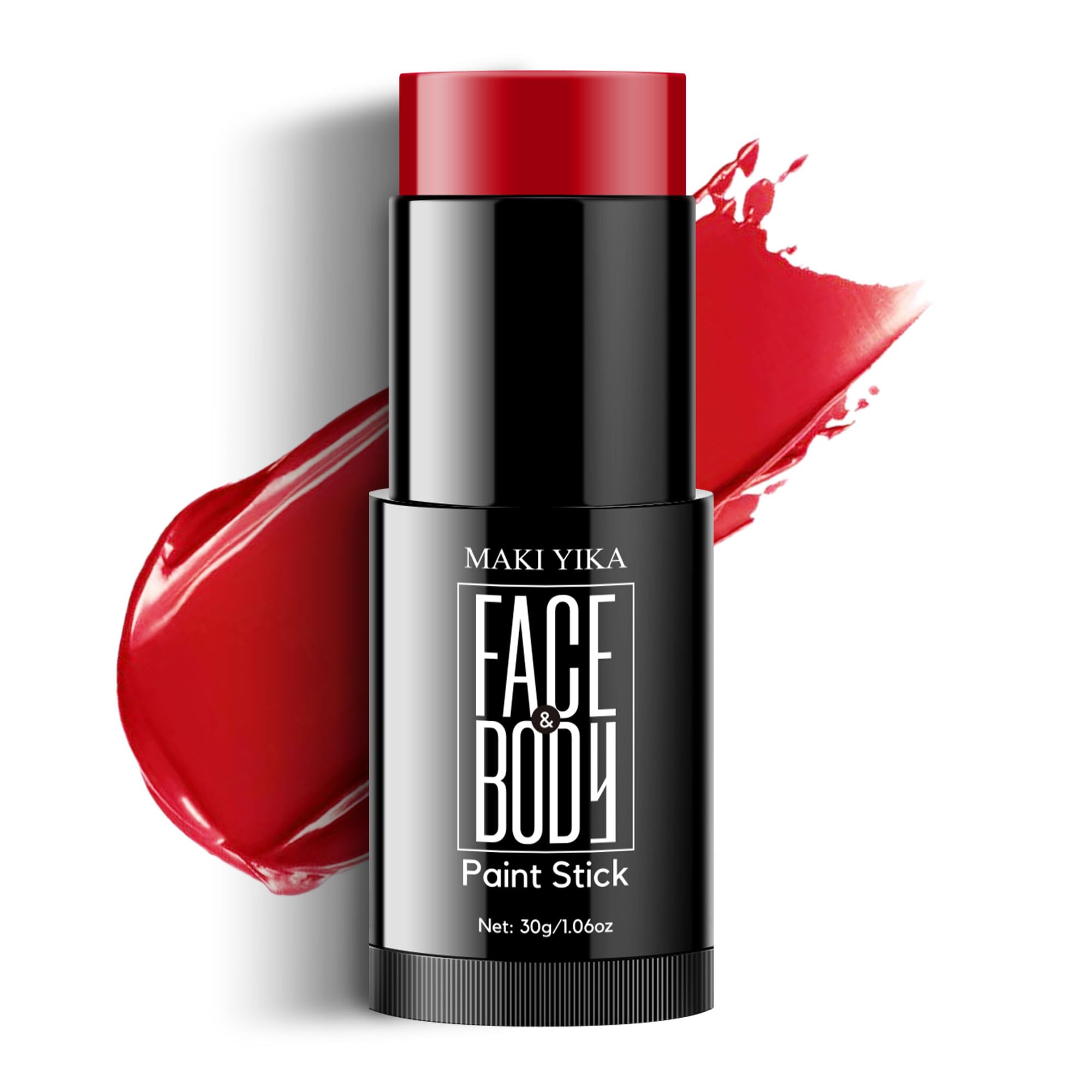 Red Face & Body Paint Stick - Non-Toxic SFX Makeup for Halloween, Cosplay, Ghost & Skeleton Costumes | Sports Eye Black Sticks for Athletes & Fans | Perfect for Parties, Performances & Game Days