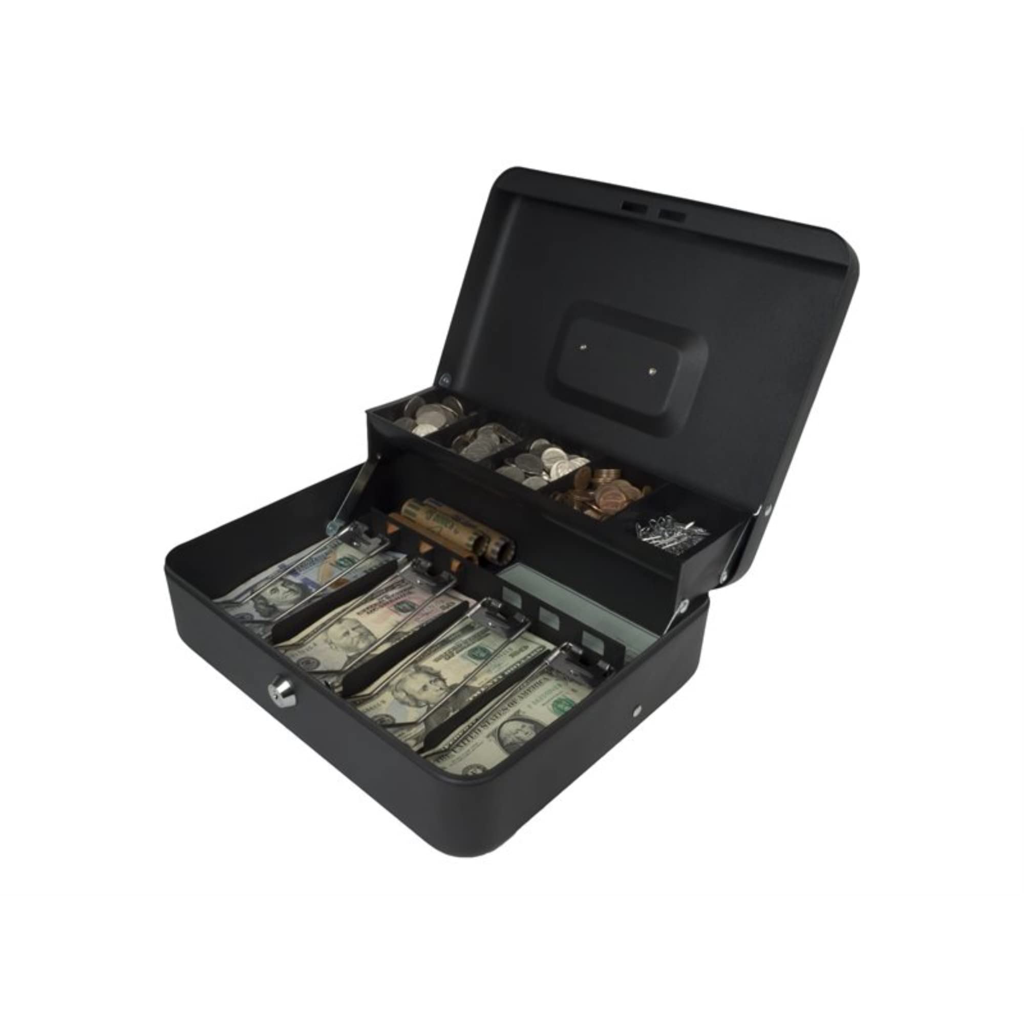 Royal Sovereign RSCB-400 Security Cash Box with Tiered Tray - Money Handling Safe for Small Business, Retail Stores & Home Use - Ideal for Cash Storage, Deposits & Valuables Protection