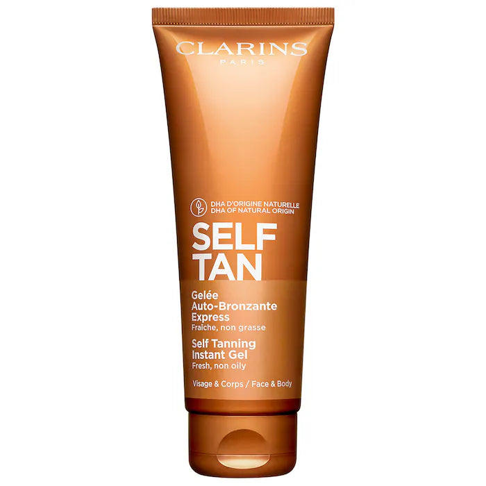 Clarins Self-Tanning Face & Body Tinted Gel - Natural-Looking Autobronceador for Sun-Kissed Glow | Perfect for Beach, Vacation & Everyday Radiance