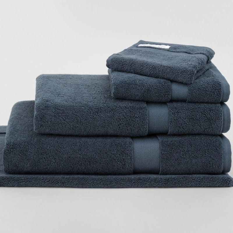 Sheridan Eden INK NAVY Organic Cotton Lyocell Bath Towel Set | Ultra Soft & Absorbent | Eco-Friendly Luxury Towels for Spa, Bathroom & Beach Use