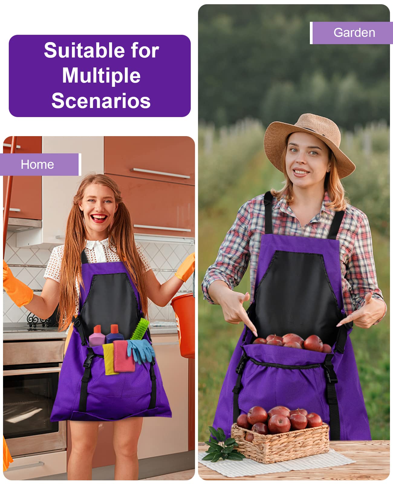 **Heavy Duty Gardening Apron with Quick Release Pockets - Water Resistant Harvesting Apron for Women & Men - Perfect for Planting, Pruning, and Outdoor Farm Work**